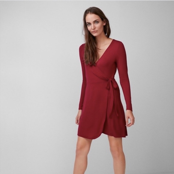 raspberry wrap dress